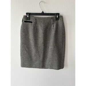 Breeches Vintage Alpaca And Wool Black/White Houndstooth Pencil Skirt Size 8